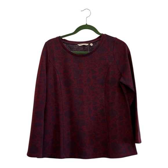 Soft Surroundings Sweaters - NWT Soft Surroundings Burgundy Patterned Sweater with Silver Embellishments